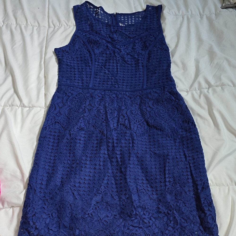 TRULY Poppy Blue/Purple Lace Dress